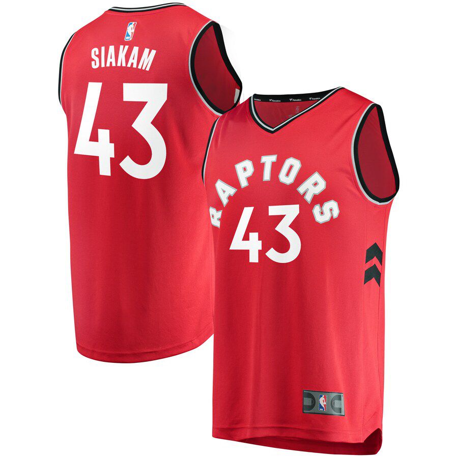 Men Toronto Raptors 43 Pascal Siakam Fanatics Branded Red Fast Break Player NBA Jersey